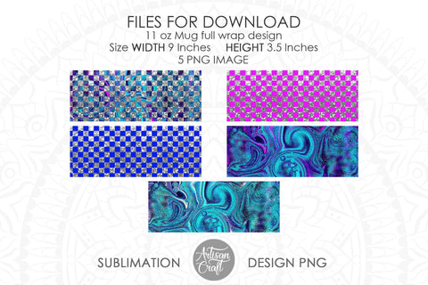 Mug design template for sublimation mug wrap SVG Artisan Craft SVG 