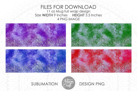 Mug design template with alcohol ink for 11oz Mug SVG Artisan Craft SVG 