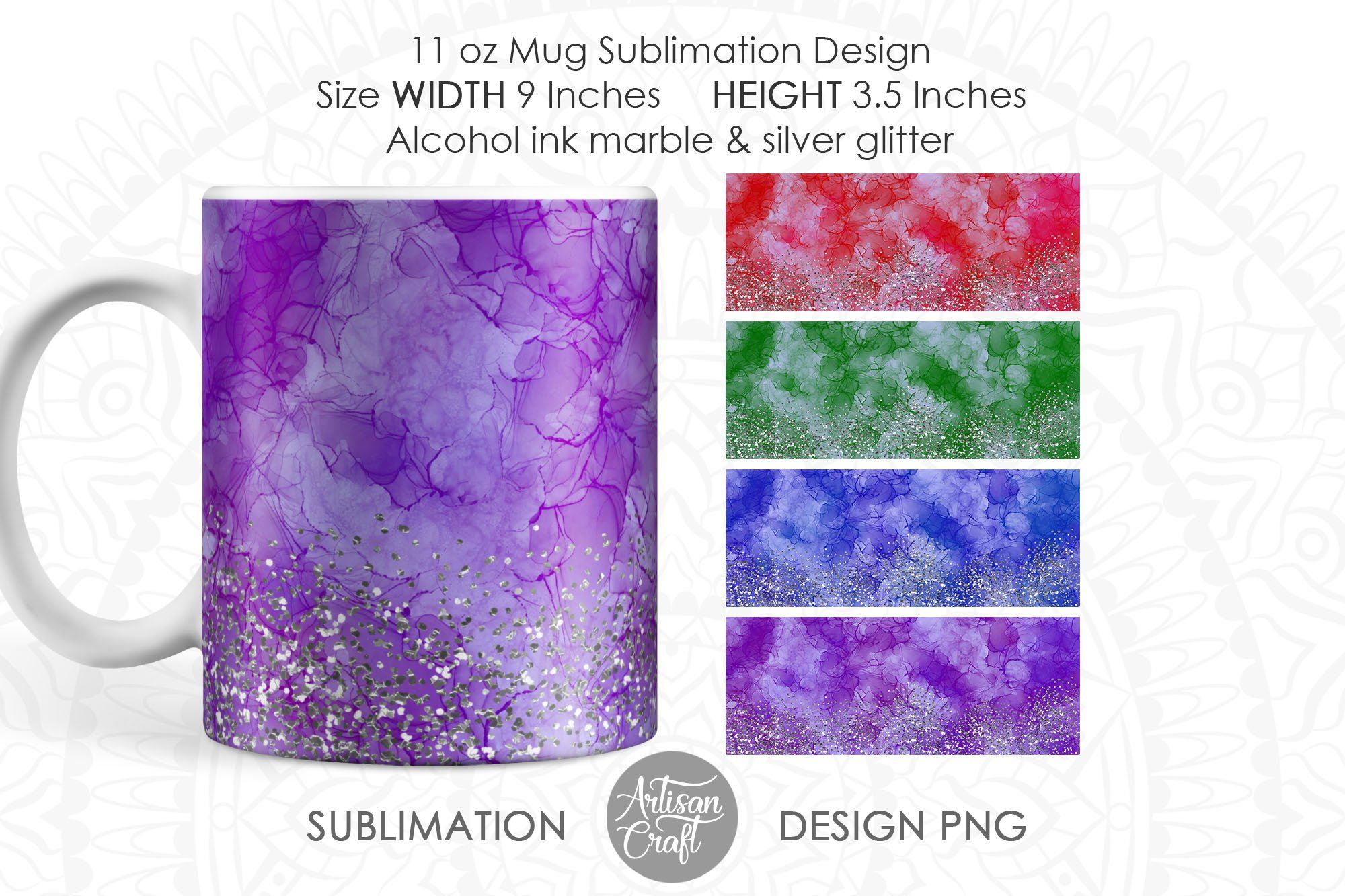 Violet Flower Design Mug Sublimation-11oz & 15oz (2012621)