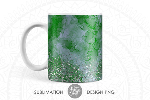 Mug design template with alcohol ink for 11oz Mug SVG Artisan Craft SVG 