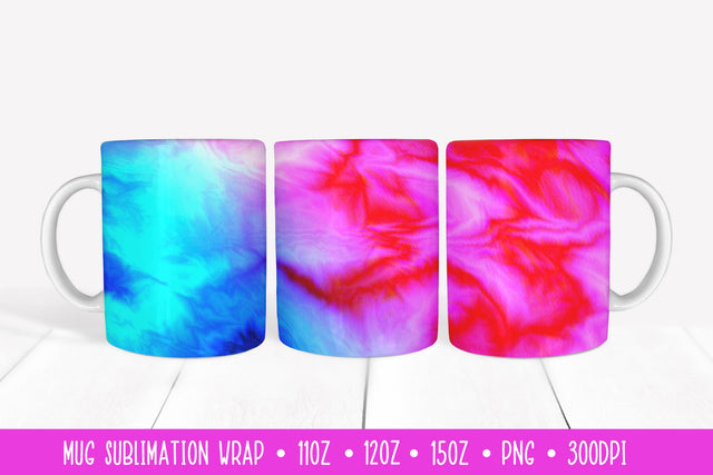 Mug Sublimation Design. Pink Blue Marble Texture Mug Wrap Sublimation LaBelezoka 
