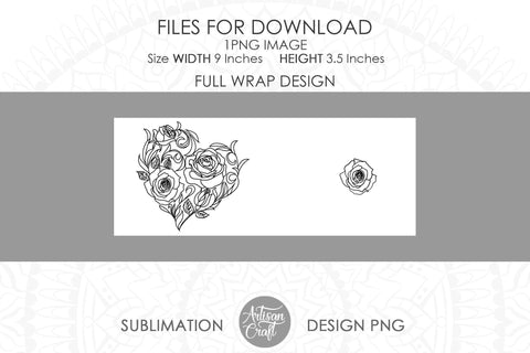 Mug sublimation design, rose heart, 11oz mug SVG Artisan Craft SVG 