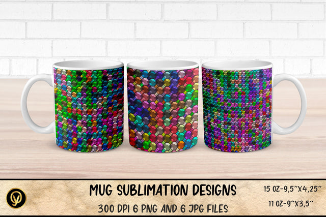 Mug Sublimation Designs ,Abstract 3D Geometric Mugs Sublimation Sublimation oyonnidesign 
