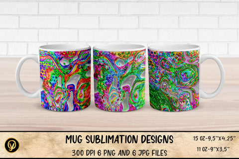 Mug Sublimation Designs ,Abstract 3D Glossy Gradient Mugs Sublimation Bundle Sublimation oyonnidesign 