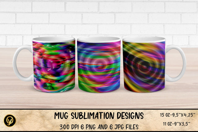 Mug Sublimation Designs ,Abstract 3D Glossy Gradient Mugs Sublimation Bundle Sublimation oyonnidesign 