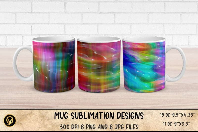 Mug Sublimation Designs ,Abstract 3D Glossy Gradient Mugs Sublimation Bundle Sublimation oyonnidesign 