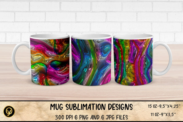 Mug Sublimation Designs ,Abstract 3D Glossy Mugs Sublimation Sublimation oyonnidesign 