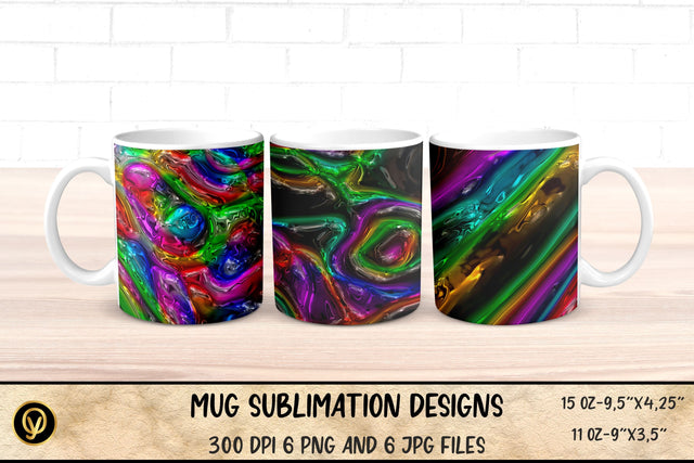 Mug Sublimation Designs ,Abstract 3D Glossy Mugs Sublimation Sublimation oyonnidesign 