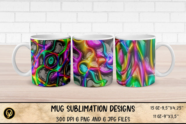 Mug Sublimation Designs ,Abstract 3D Glossy Mugs Sublimation Sublimation oyonnidesign 