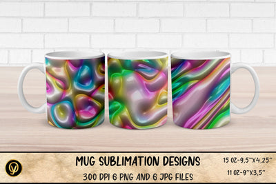 Mug Sublimation Designs ,Abstract 3D Glossy Mugs Sublimation Sublimation oyonnidesign 