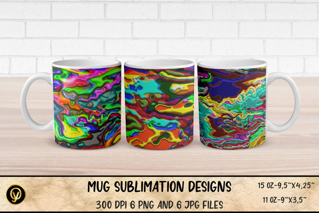 Mug Sublimation Designs ,Abstract 3D Mugs Sublimation Bundle Sublimation oyonnidesign 