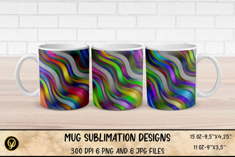 Mug Sublimation Designs ,Abstract Diagonal Multicolor Lines Mugs Sublimation Sublimation oyonnidesign 