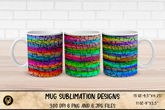 Mug Sublimation Designs , Abstract Gradient Crack Texture Mug Sublimation Sublimation oyonnidesign 