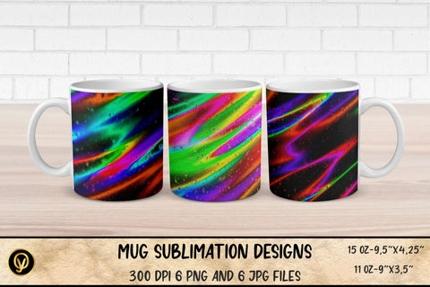 Mug Sublimation Designs ,Abstract Neon Colors Mugs Sublimation Bundle Sublimation oyonnidesign 