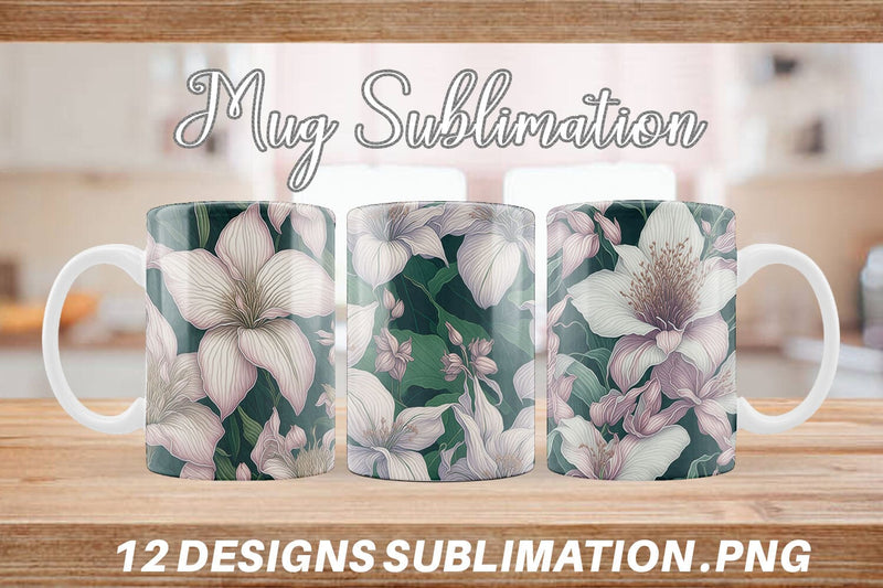 Mug sublimation designs lily SVG artnoy 