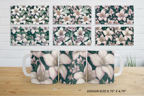 Mug sublimation designs lily SVG artnoy 