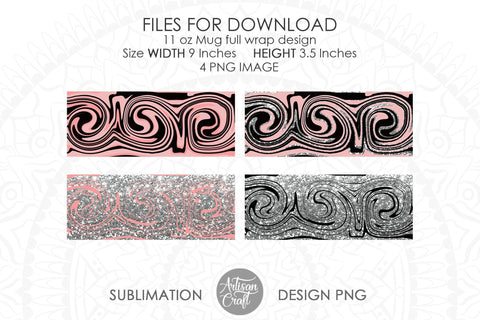 Mug sublimation template with beige and black fluid art SVG Artisan Craft SVG 