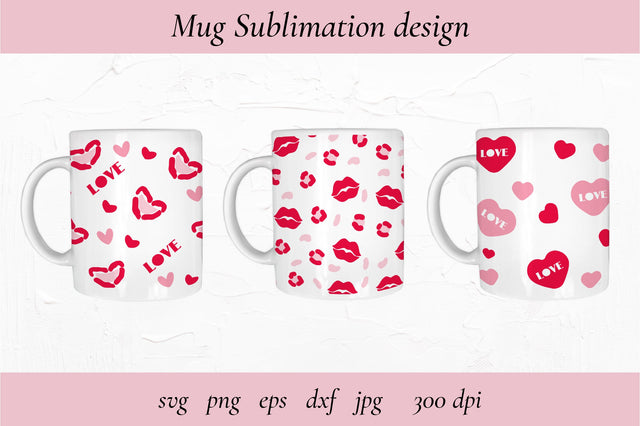 Mug Sublimation. Valentines Day Mug. Mug Sblimation Love. SVG Olga Terlyanskaya 