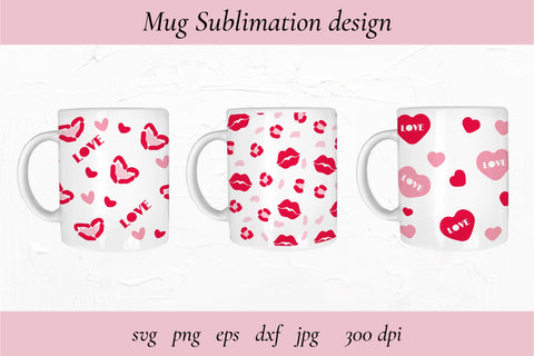 Mug Sublimation. Valentines Day Mug. Mug Sblimation Love. SVG Olga Terlyanskaya 