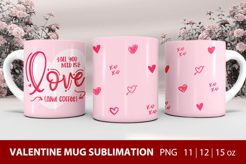 Mug wrap sublimation valentines day design Sublimation KMarinaDesign 