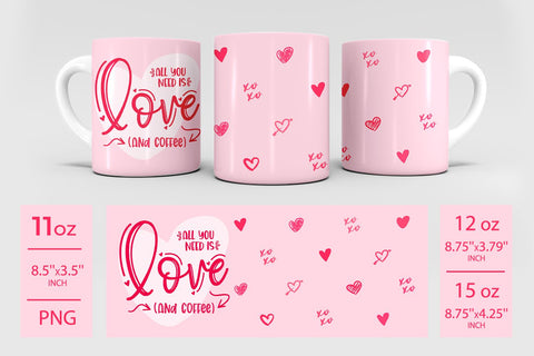 Mug wrap sublimation valentines day design Sublimation KMarinaDesign 