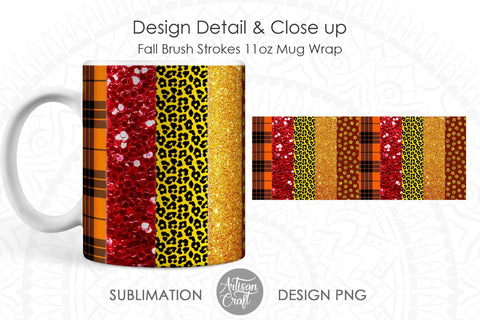 Mug wraps with Fall & Christmas Color Brushstrokes SVG Artisan Craft SVG 
