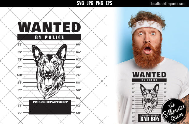 Mugshot of Belgian Malinios Dog holding banner behind bars SVG Loveleen Kaur 