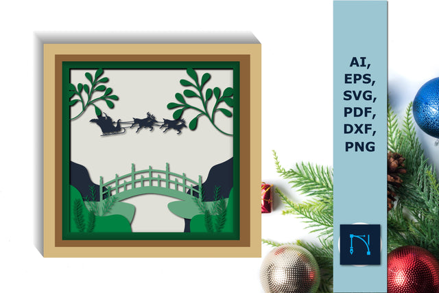 muli-layer 3D Christmas shadow box SVG SVG MD JOYNAL ABDIN 