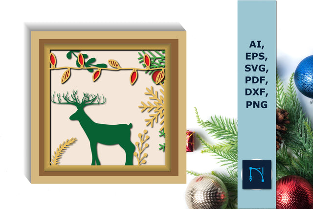 muli-layer 3D Christmas shadow box SVG SVG MD JOYNAL ABDIN 