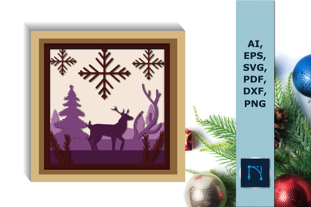 muli-layer 3D Christmas shadow box SVG SVG MD JOYNAL ABDIN 