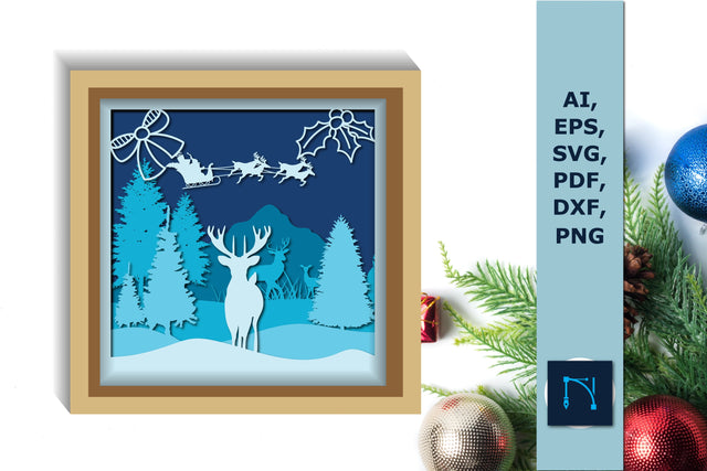 muli-layer 3D Christmas shadow box SVG SVG MD JOYNAL ABDIN 