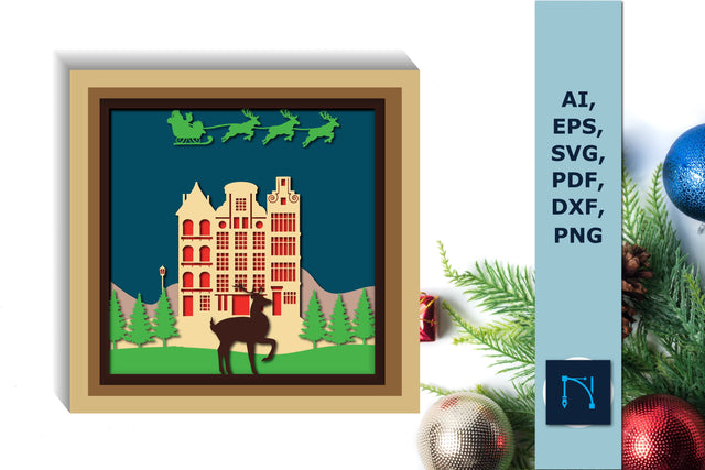 muli-layer 3D Christmas shadow box SVG SVG MD JOYNAL ABDIN 