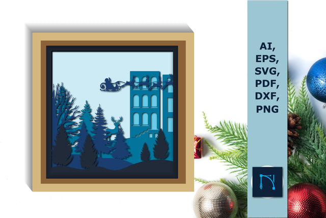 muli-layer 3D Christmas shadow box SVG SVG MD JOYNAL ABDIN 