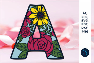 multi layer 3d alphabet A laser cut svg SVG MD JOYNAL ABDIN 