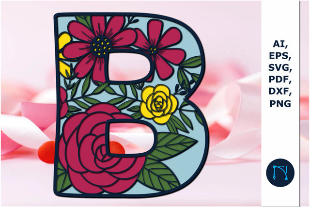 multi layer 3d alphabet B laser cut svg SVG MD JOYNAL ABDIN 