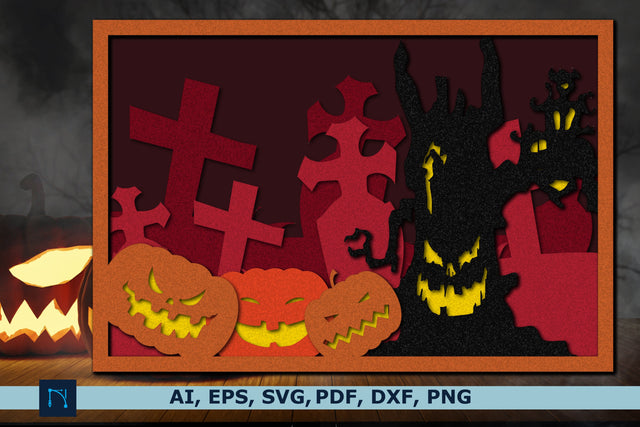 multi-layer 3D Halloween Shadow Box SVG SVG MD JOYNAL ABDIN 