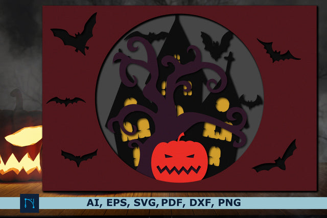multi-layer 3D Halloween Shadow Box SVG SVG MD JOYNAL ABDIN 