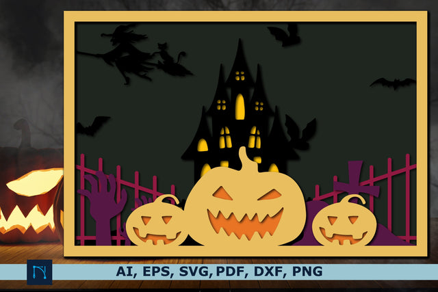 multi-layer 3D Halloween Shadow Box SVG SVG MD JOYNAL ABDIN 