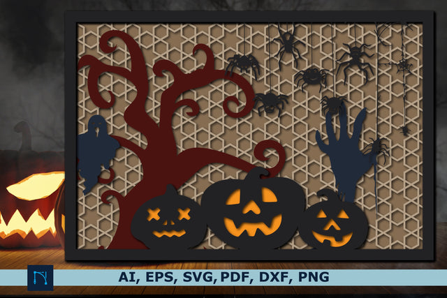 multi-layer 3D Halloween Shadow Box SVG SVG MD JOYNAL ABDIN 
