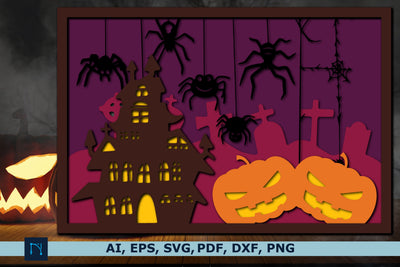 Multi-layer 3D Halloween Shadow Box SVG SVG MD JOYNAL ABDIN 