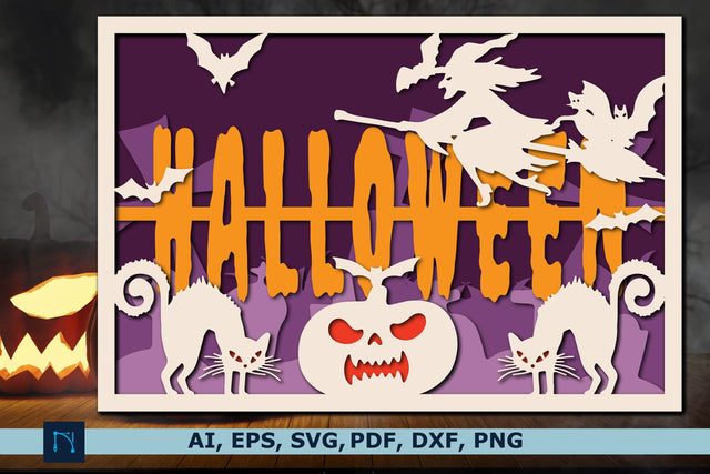 Multi-layer 3D Halloween Shadow Box SVG SVG MD JOYNAL ABDIN 
