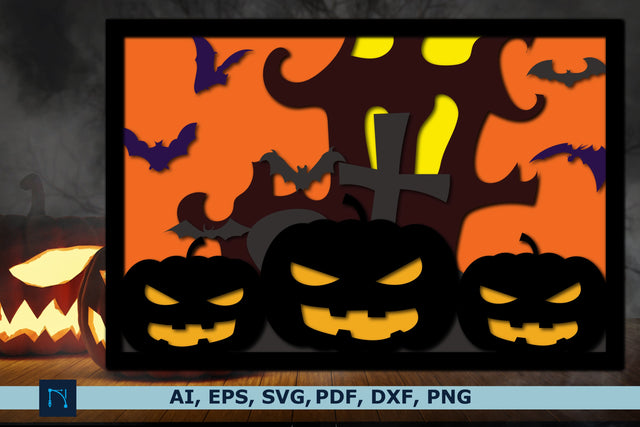 multi-layer 3D Halloween Shadow Box SVG SVG MD JOYNAL ABDIN 
