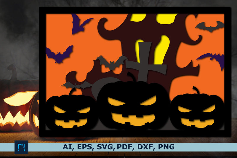 multi-layer 3D Halloween Shadow Box SVG SVG MD JOYNAL ABDIN 
