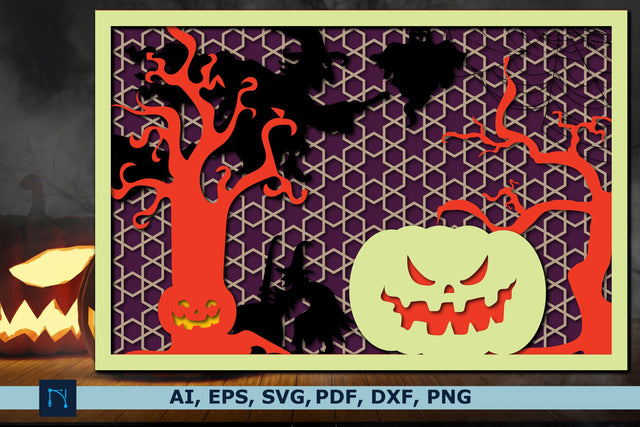 multi-layer 3D Halloween Shadow Box SVG SVG MD JOYNAL ABDIN 
