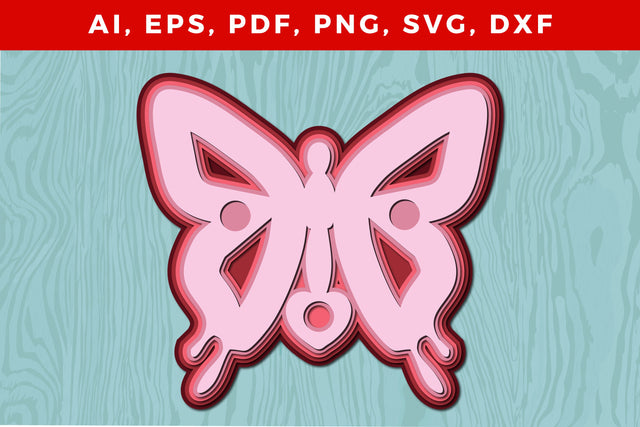 Multi-Layer butterfly with heart 3d SVG SVG MD JOYNAL ABDIN 