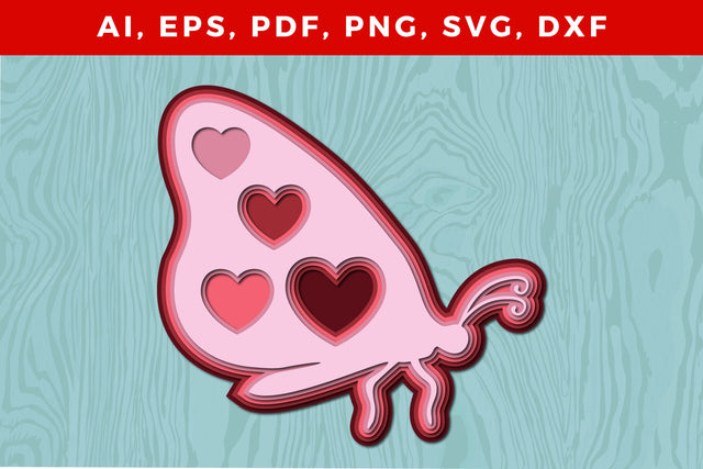 Multi-Layer butterfly with heart 3d SVG SVG MD JOYNAL ABDIN 