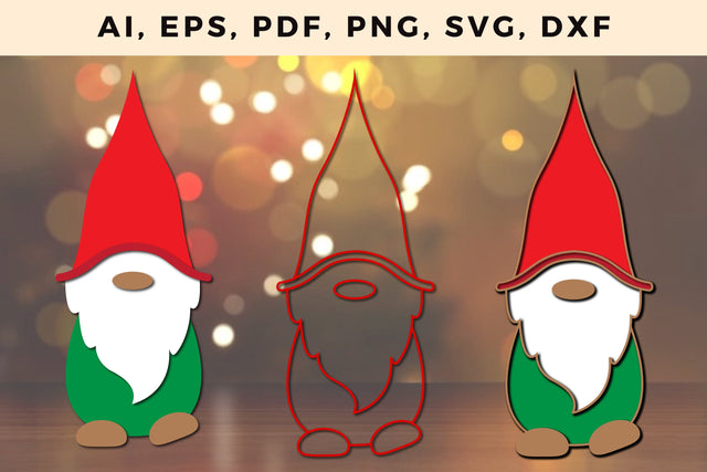 multi layer Christmas Gnome cut svg, Multilayer Laser Cut Files, SVG, 3D Designs, Mini Design Bundles SVG MD JOYNAL ABDIN 