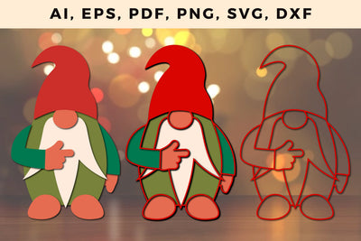 multi layer Christmas Gnome cut svg, Multilayer Laser Cut Files, SVG, 3D Designs, Mini Design Bundles SVG MD JOYNAL ABDIN 