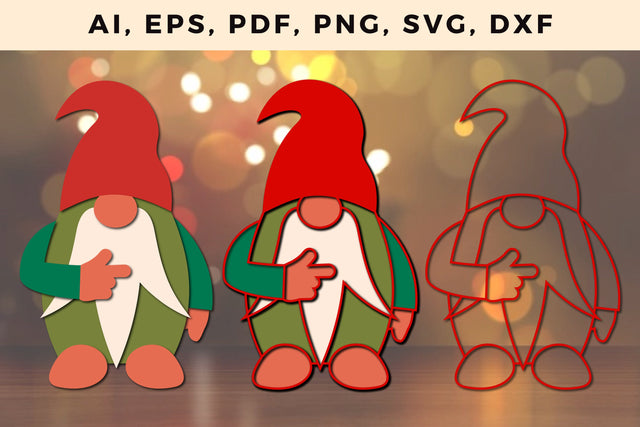 multi layer Christmas Gnome cut svg, Multilayer Laser Cut Files, SVG, 3D Designs, Mini Design Bundles SVG MD JOYNAL ABDIN 