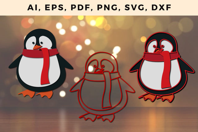 multi layer Christmas penguin cut svg, Multilayer Laser Cut Files, SVG, 3D Designs, Mini Design Bundles SVG MD JOYNAL ABDIN 
